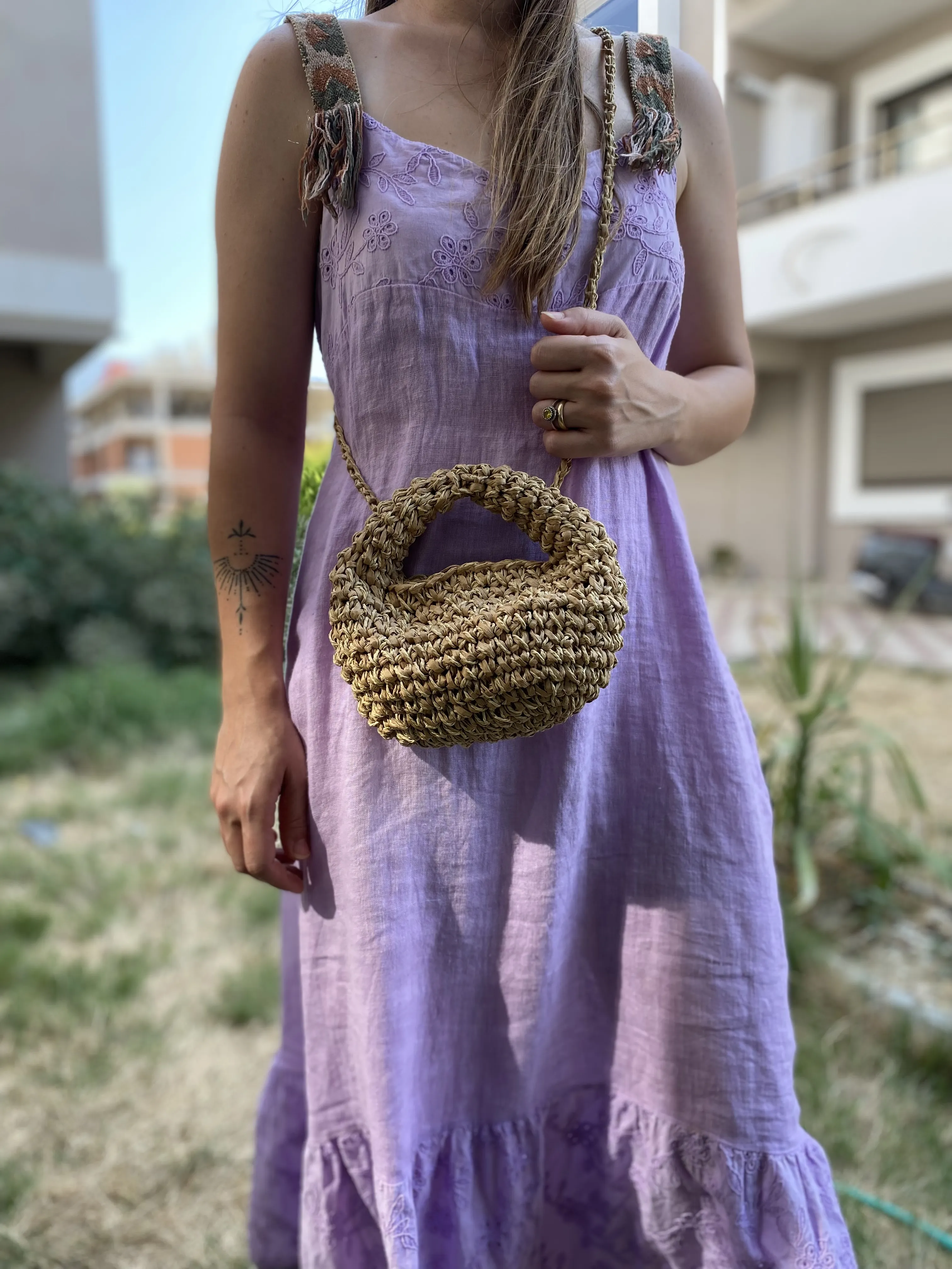 Mini Boy El Örgüsü Mikro Bag Hasır Çanta