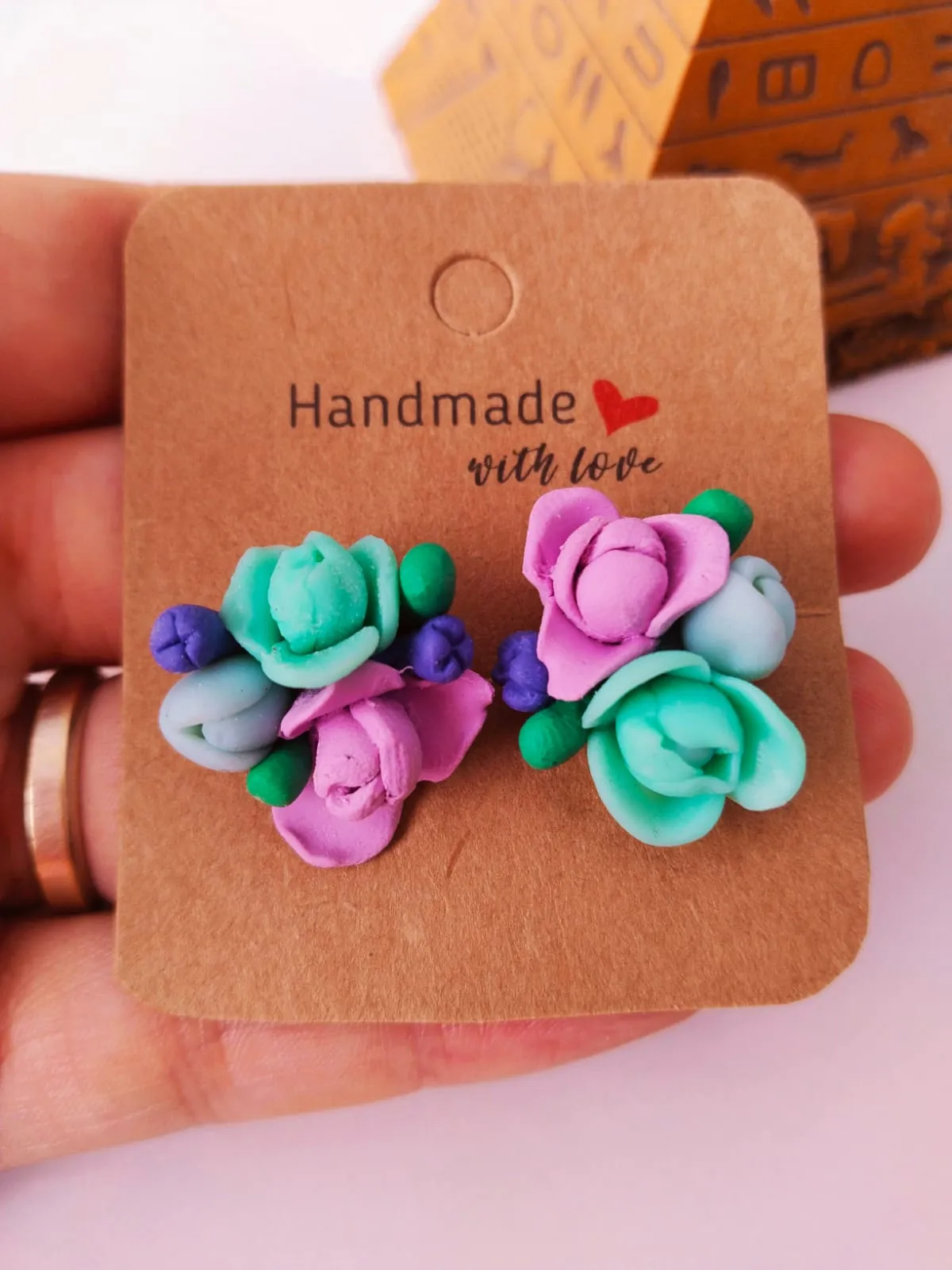 Çiçekli Polimer Kil Küpe Pinterest