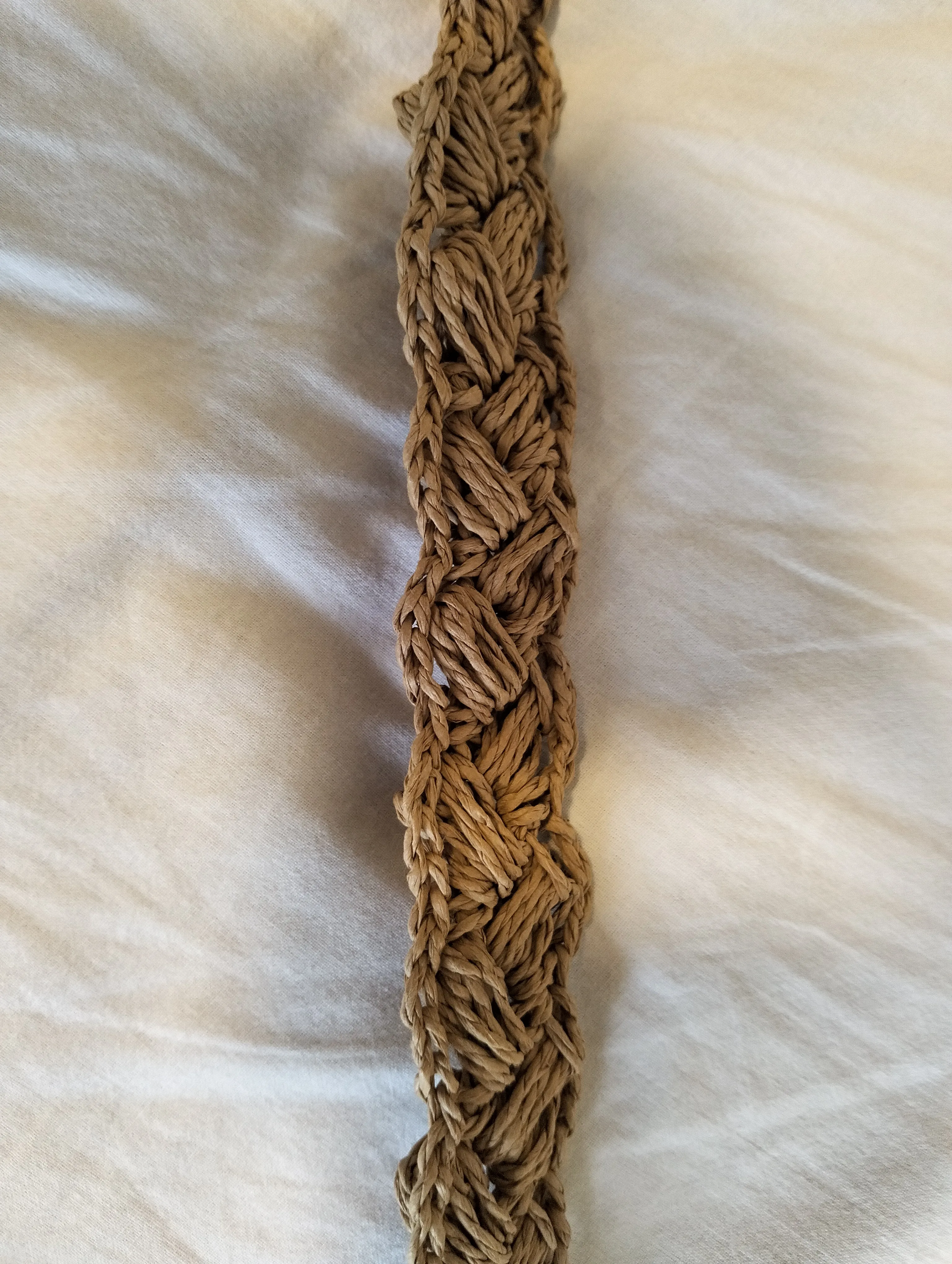 Natural Color Paper Rope Hand Knitted Shoulder Bag