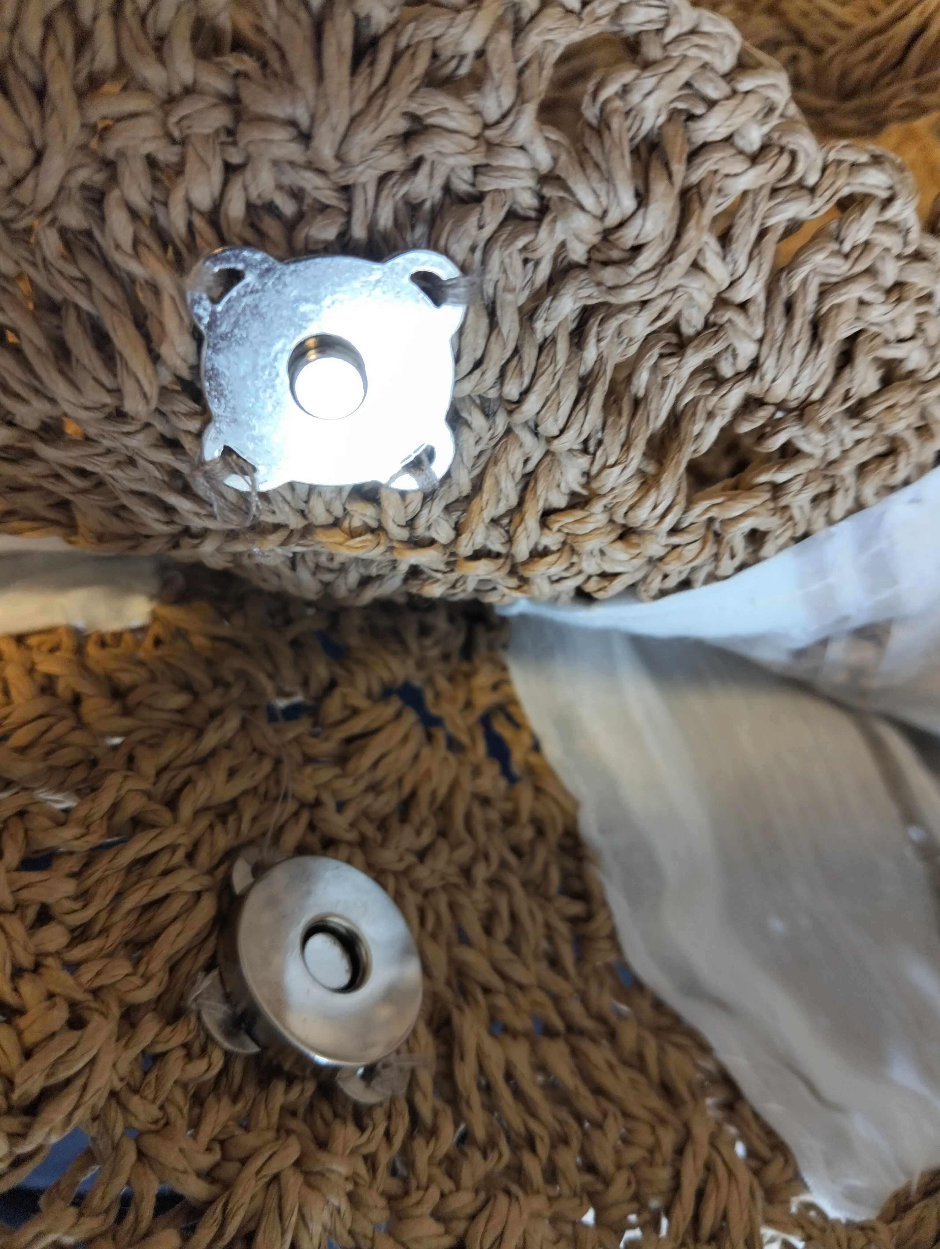 Natural Color Paper Rope Hand Knitted Shoulder Bag