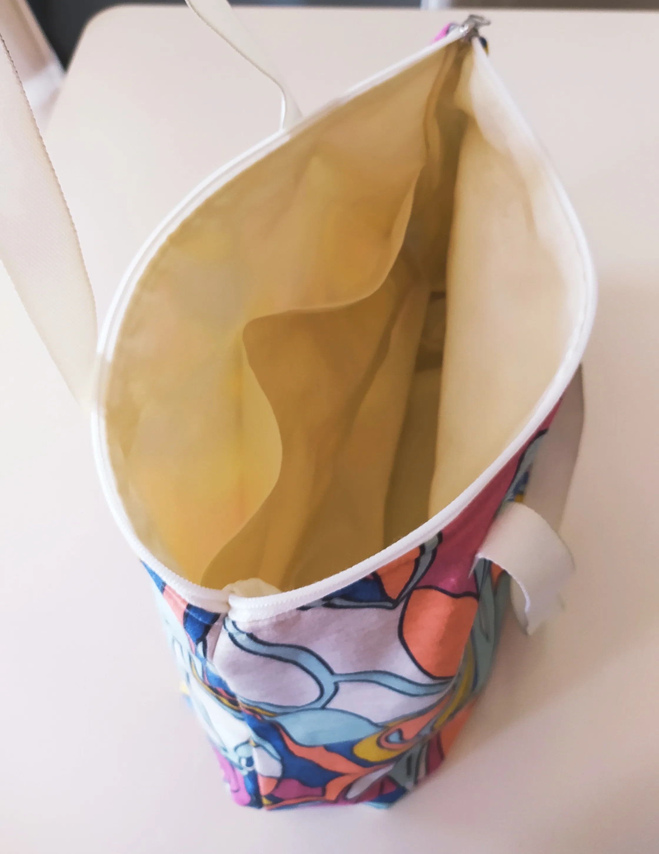 Colorful Patterned Zippered Fabric Bag