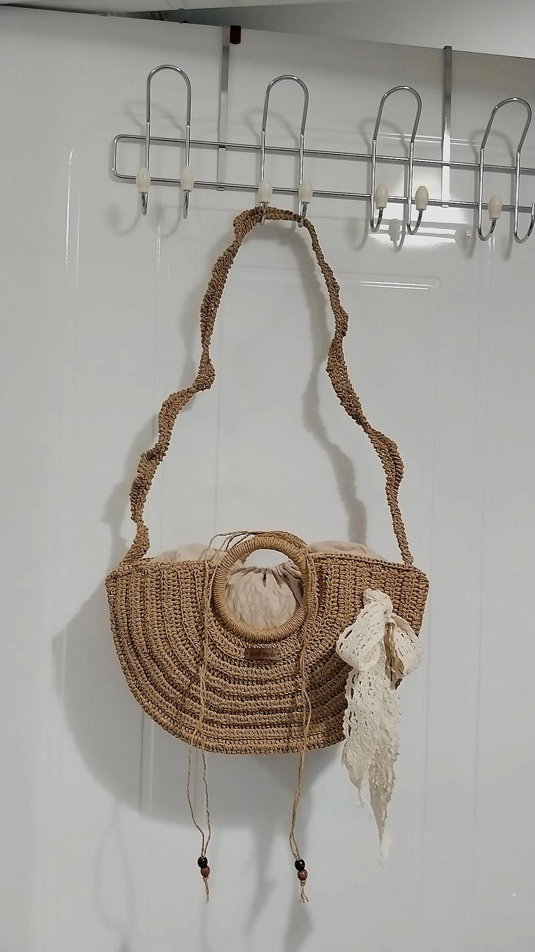 Kahverengi Hasır Askılı Omuz Çantası