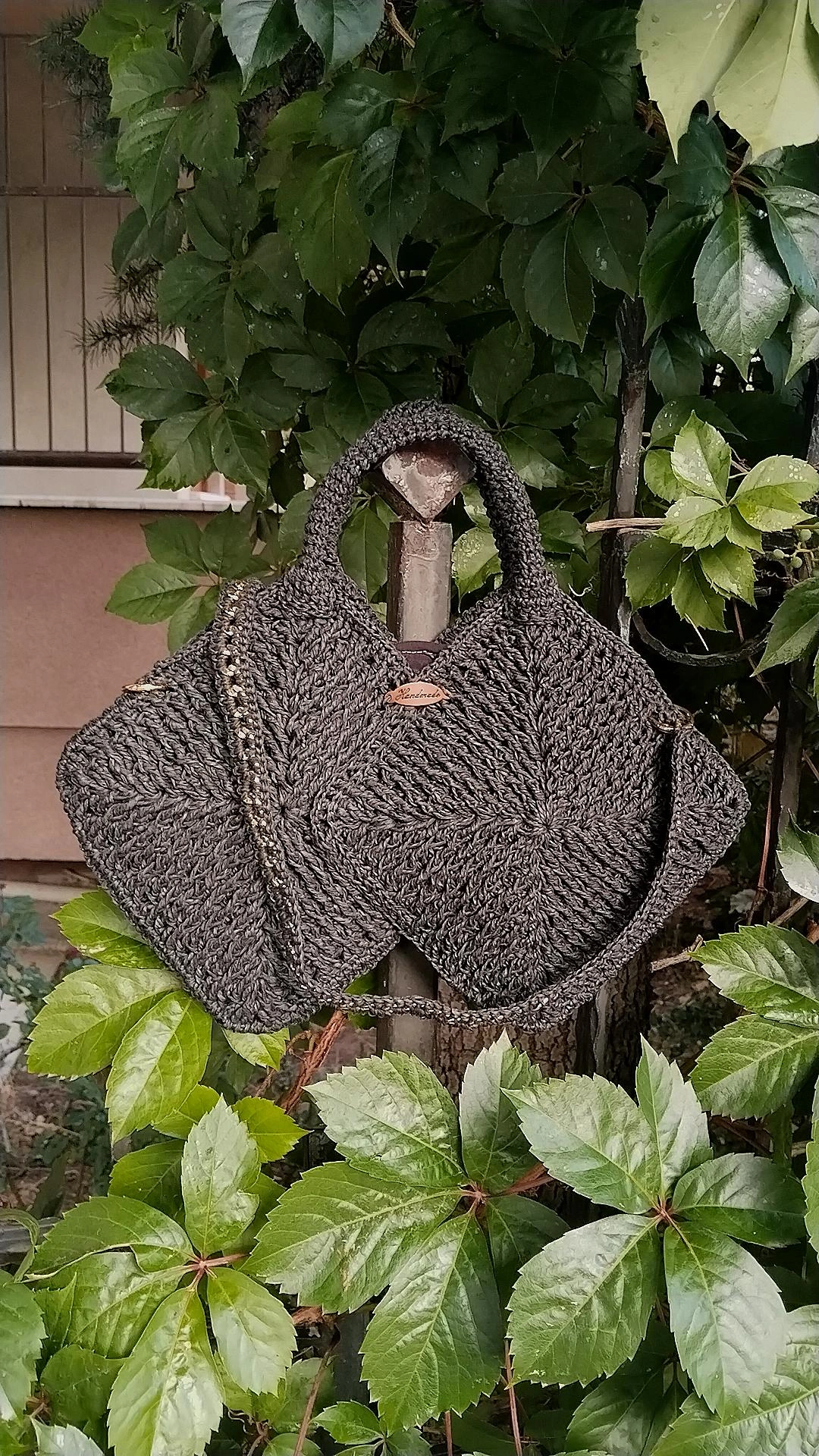 Askılı Siyah Renk Hasır El Çantası