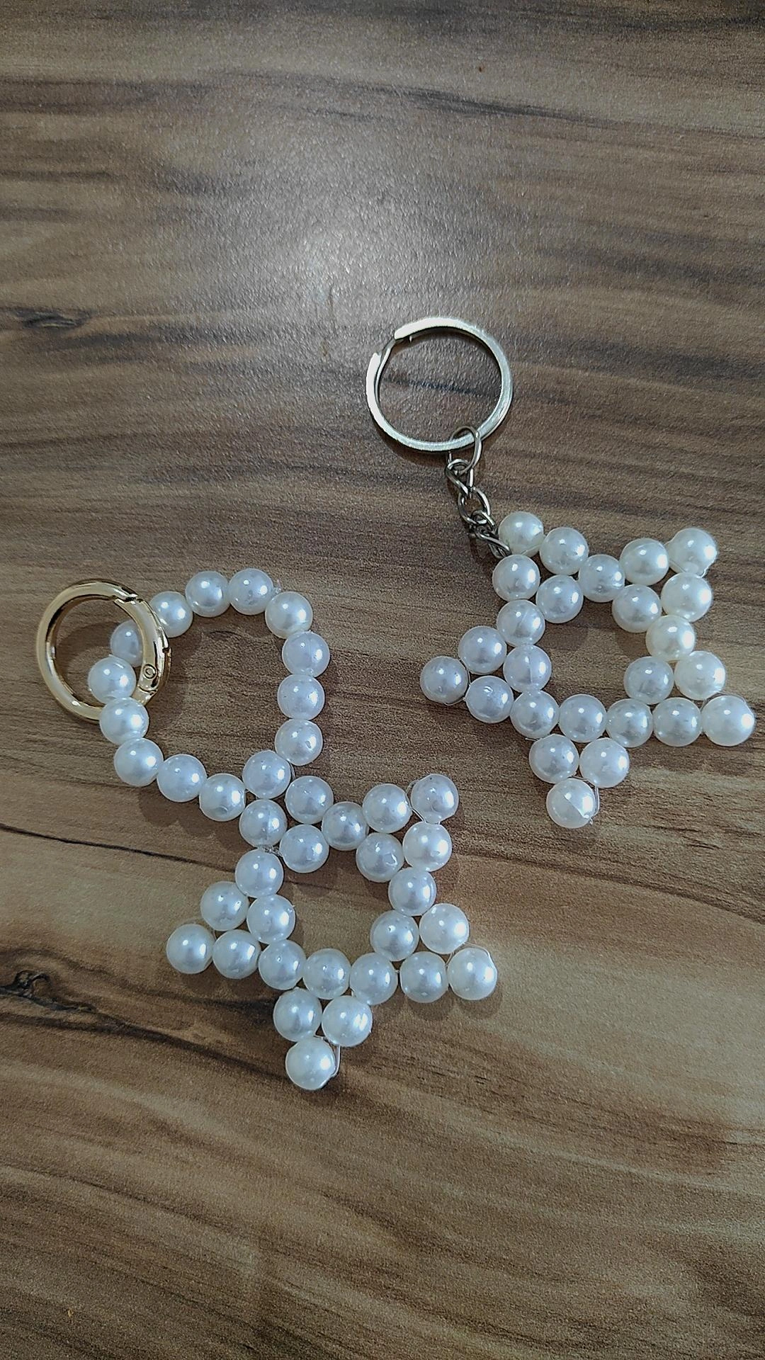 2 Adet İnci Yıldız Charm/Anahtarlık