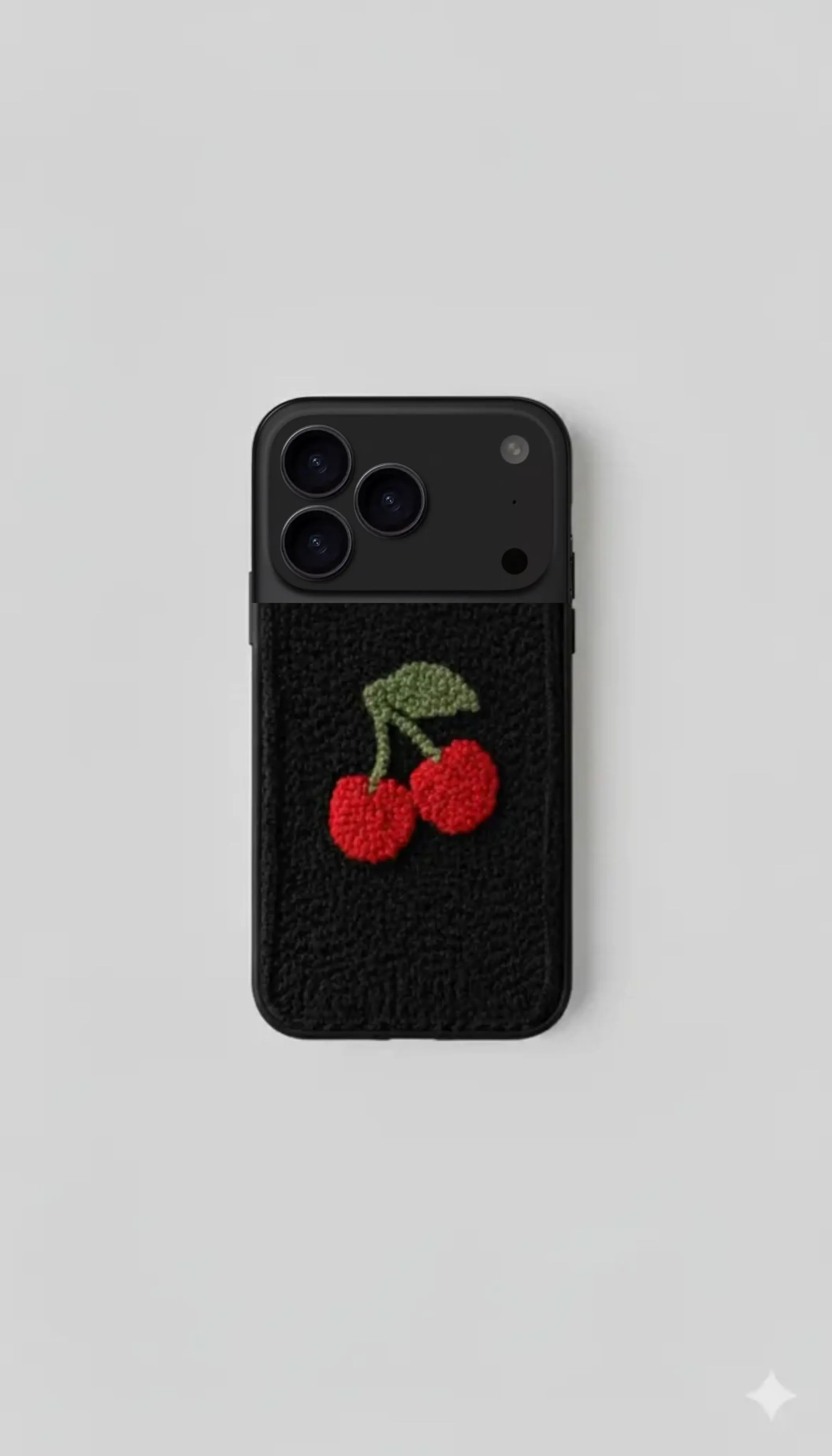 Iphone 17 Pro Uyumlu Kiraz Desen Punch Telefon Kılıfı