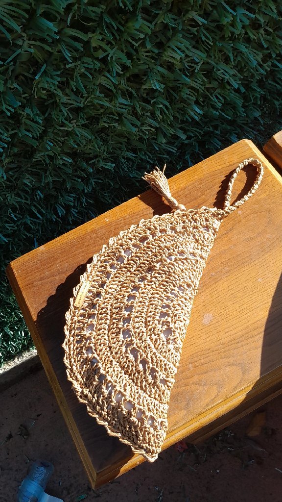 Kağıt İpten Örme Yarım Ay Çanta - Özel Tasarım ve El Emeği