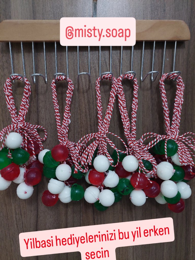 Yılbaşı Temalı Üç Renkli Kokulu Sabun Salkımı Dekoratif Hediyelik