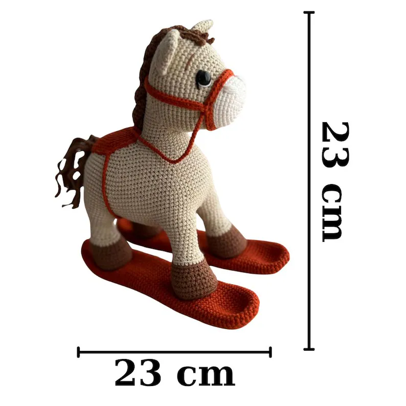 Amigurumi Sallanan At - 23 cm - El Örgüsü Oyuncak Bebek Hediyesi