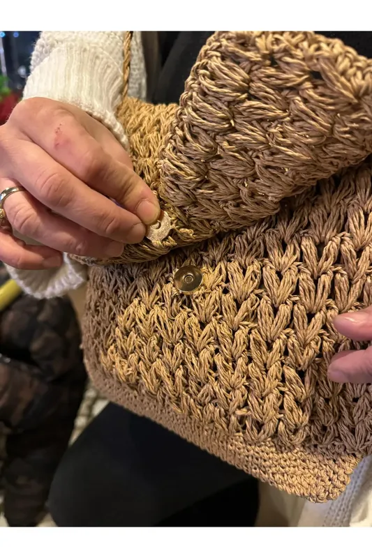 Daily Shoulder Bag, Wicker, Stylish, Natural and Comfortable Use