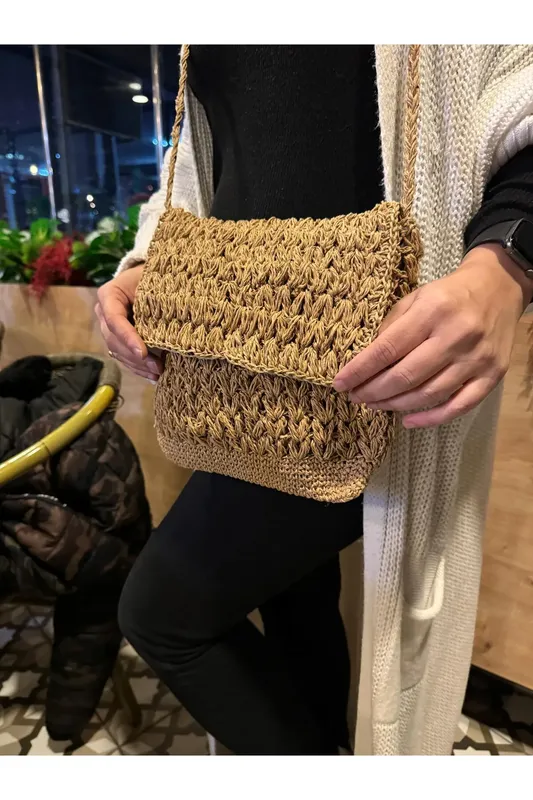 Daily Shoulder Bag, Wicker, Stylish, Natural and Comfortable Use