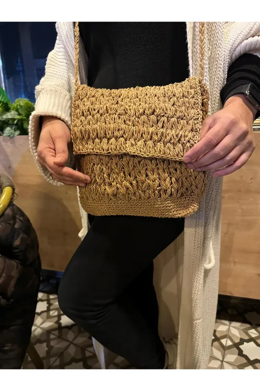 Daily Shoulder Bag, Wicker, Stylish, Natural and Comfortable Use