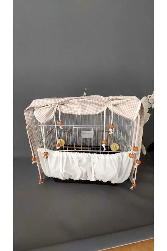 Stylish Wooden Beaded and Rope Cage Cover