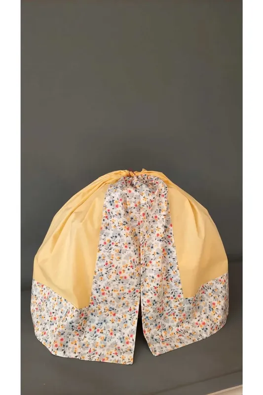 Sari Fiyonk ve Firfir Detaylı Kuş Kafes Örtüsü