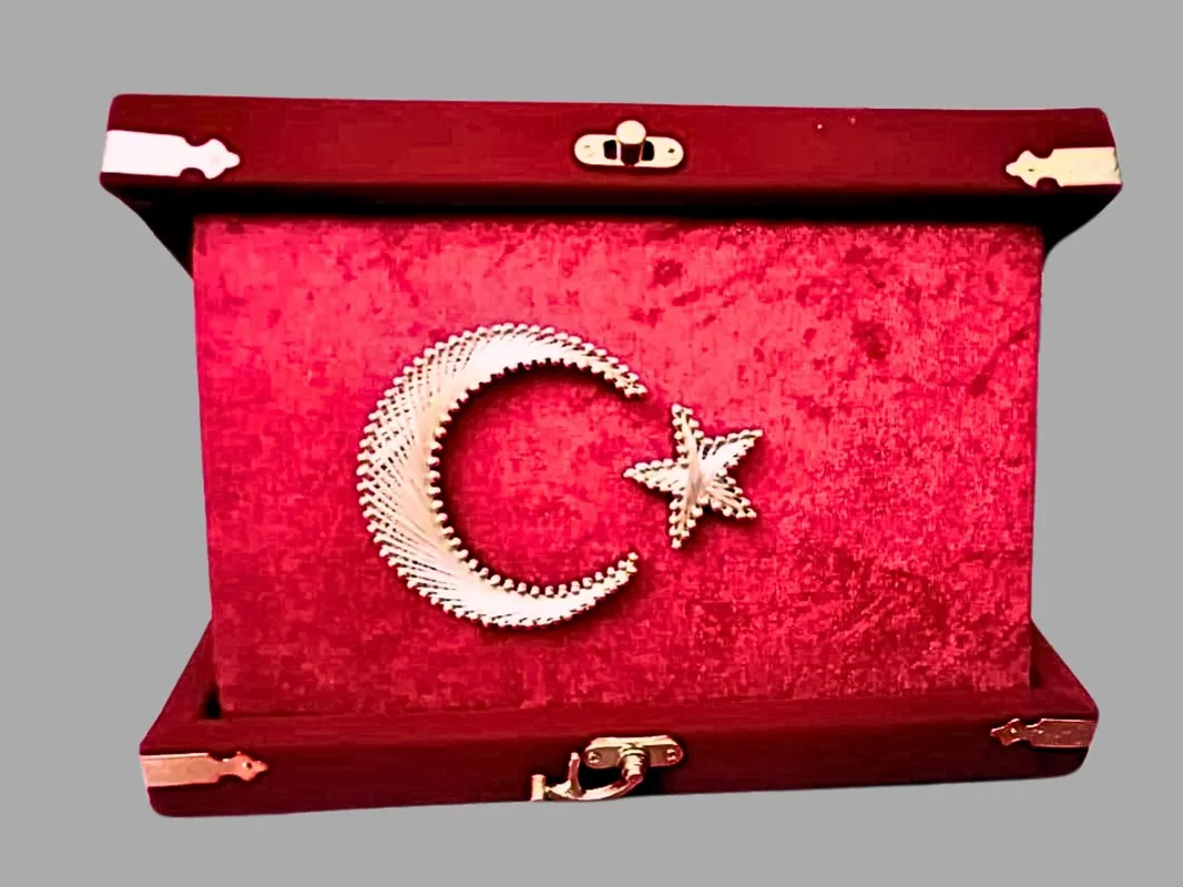 20x10 cm El Yapımı Plaket Türk Bayrağı Filografi  Özel Tasarım Hediyelik