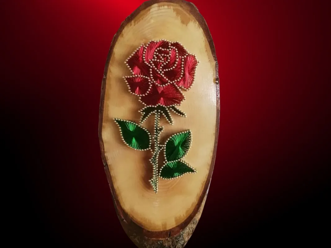 Rose Motif Philography Wooden Engagement Tray Handmade Stylish Meaningful Word Engagement Tray