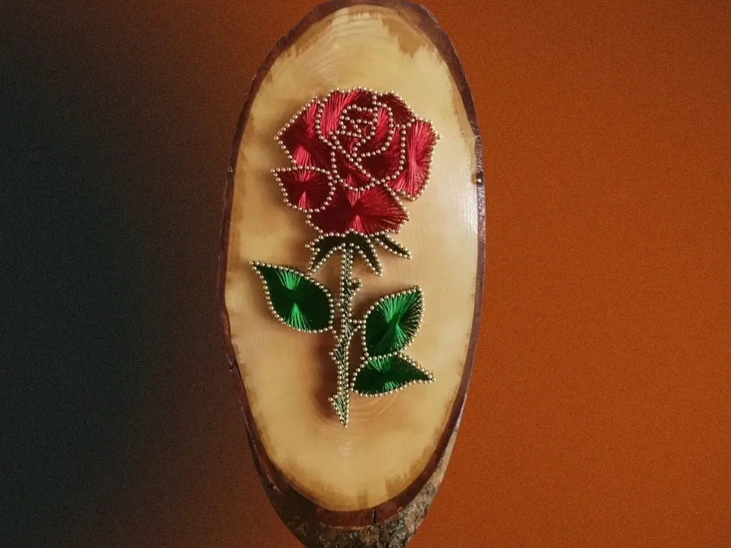 Rose Motif Philography Wooden Engagement Tray Handmade Stylish Meaningful Word Engagement Tray