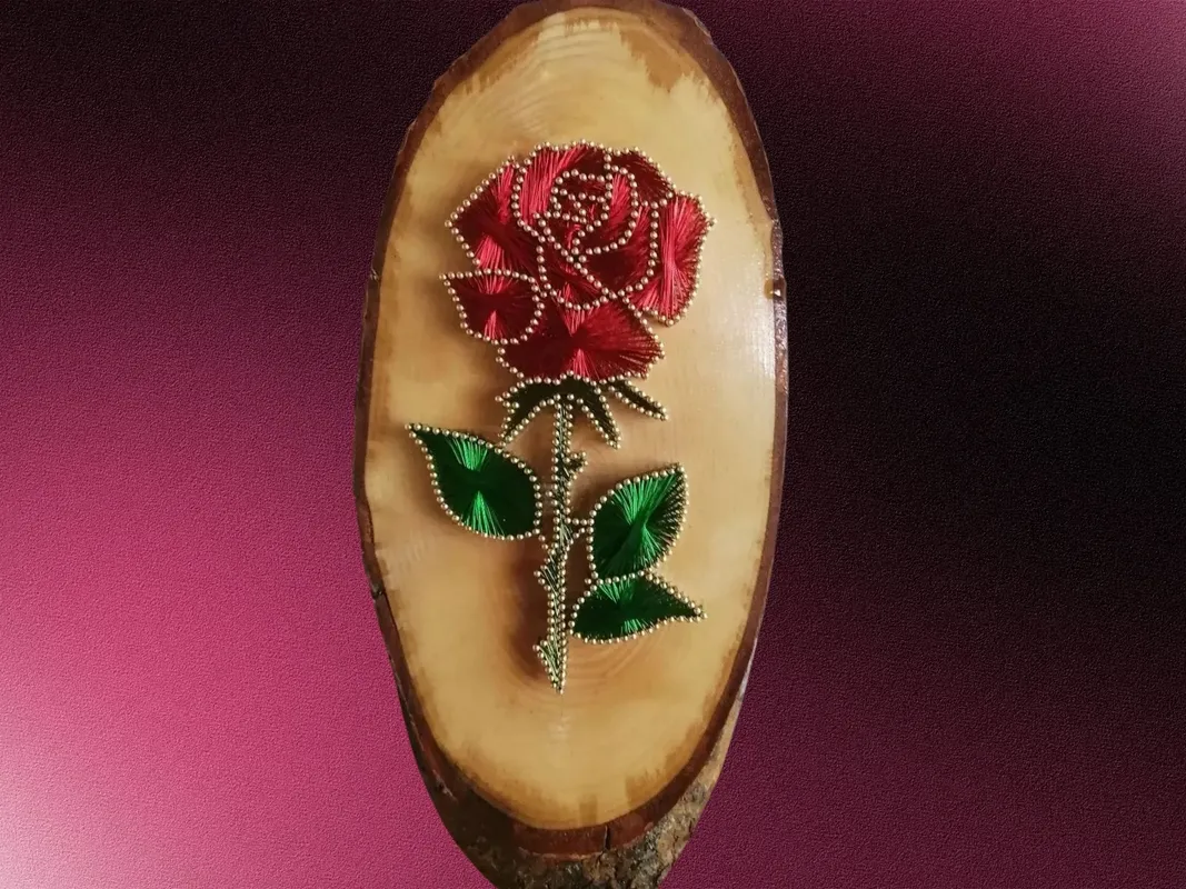 Rose Motif Philography Wooden Engagement Tray Handmade Stylish Meaningful Word Engagement Tray