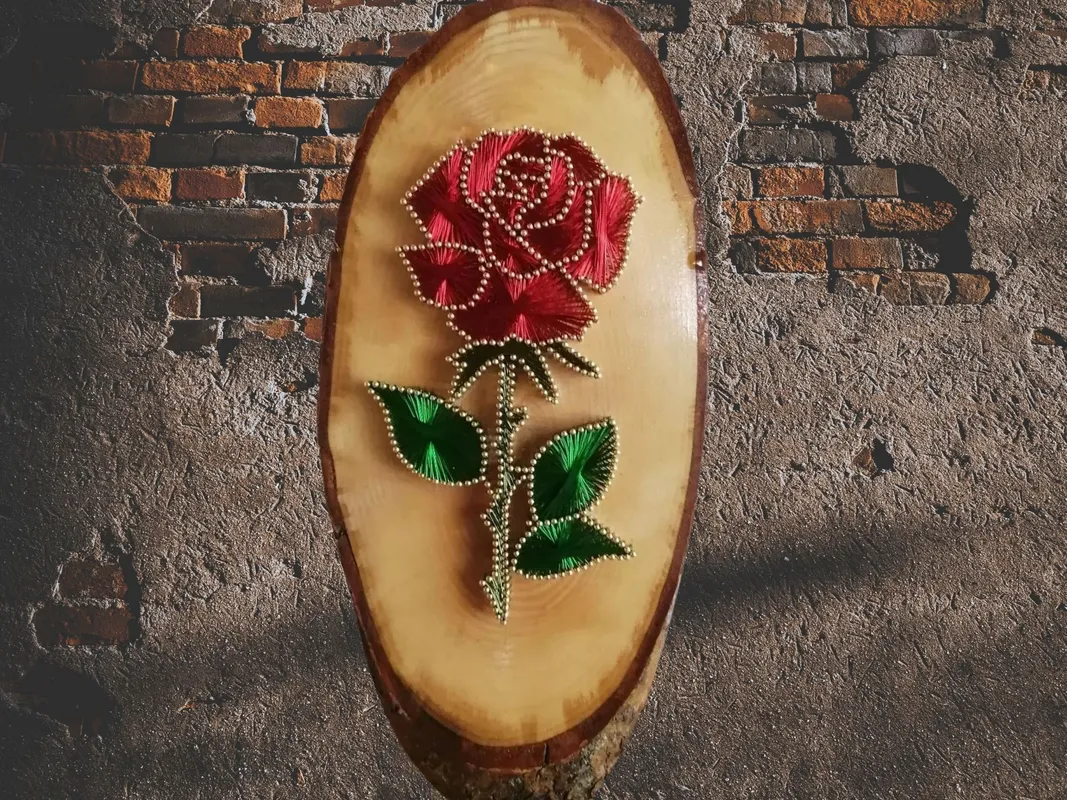 Rose Motif Philography Wooden Engagement Tray Handmade Stylish Meaningful Word Engagement Tray