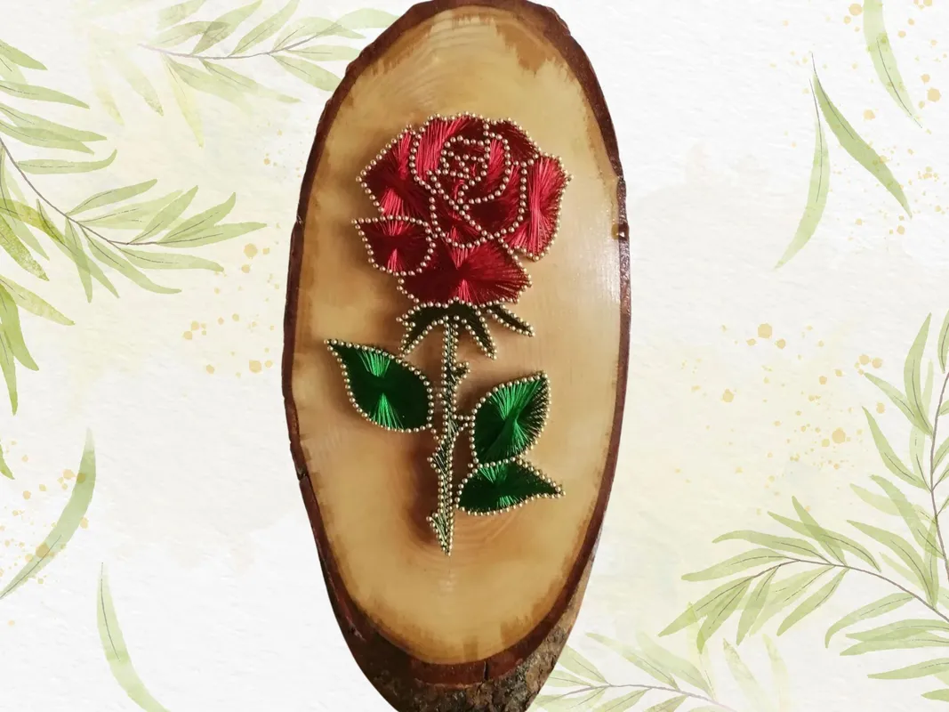 Rose Motif Philography Wooden Engagement Tray Handmade Stylish Meaningful Word Engagement Tray
