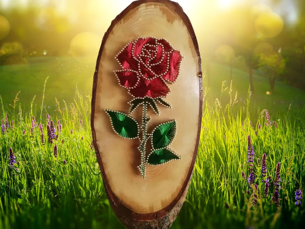Rose Motif Philography Wooden Engagement Tray Handmade Stylish Meaningful Word Engagement Tray