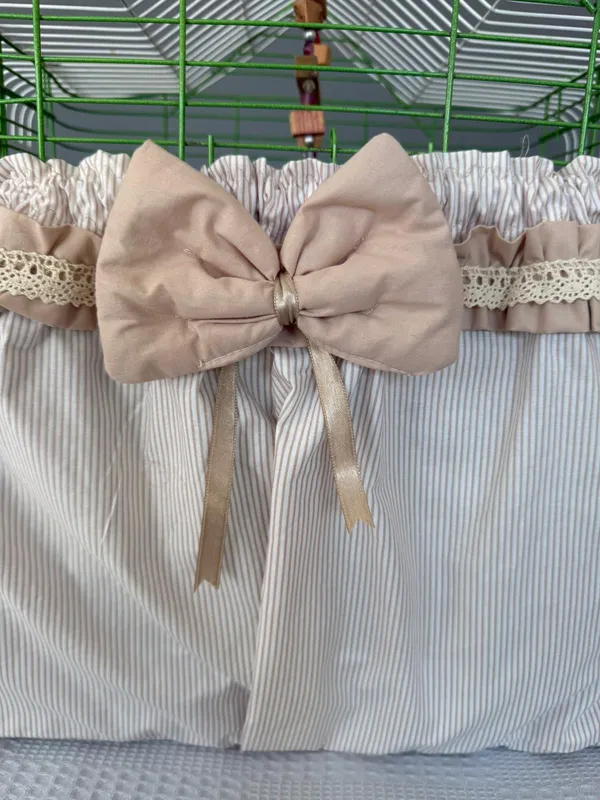 Cappuccino colored ribbon bird cage tulle