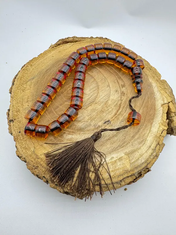 Handmade Amber Prayer Beads with Impressive Color