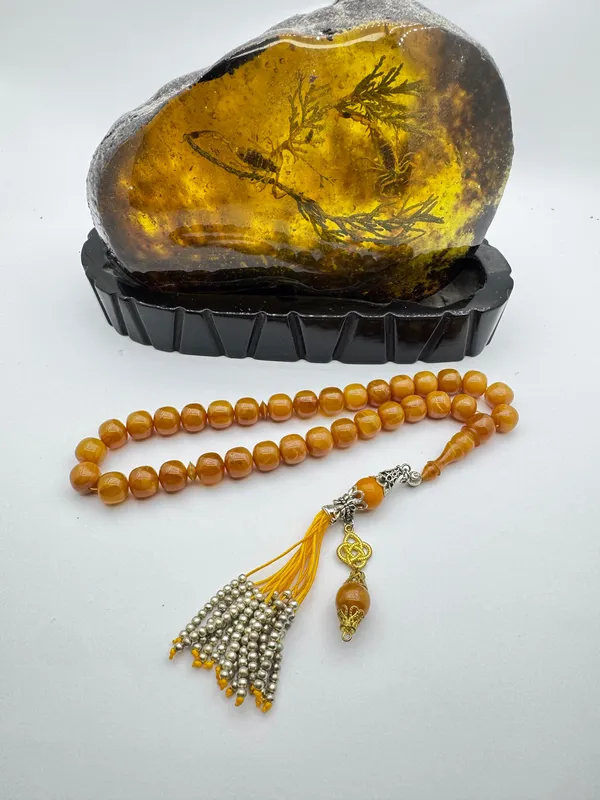 Handmade Amber Prayer Beads with Impressive Color