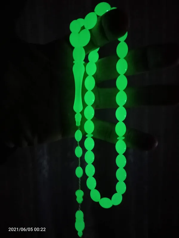 Sistemli Fosforlu Gece Parlayan Kedi Gözü Tespih