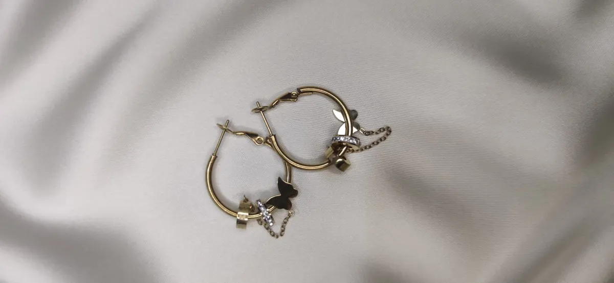 Butterfly Patterned Rustproof and Tarnish-Resistant Earrings