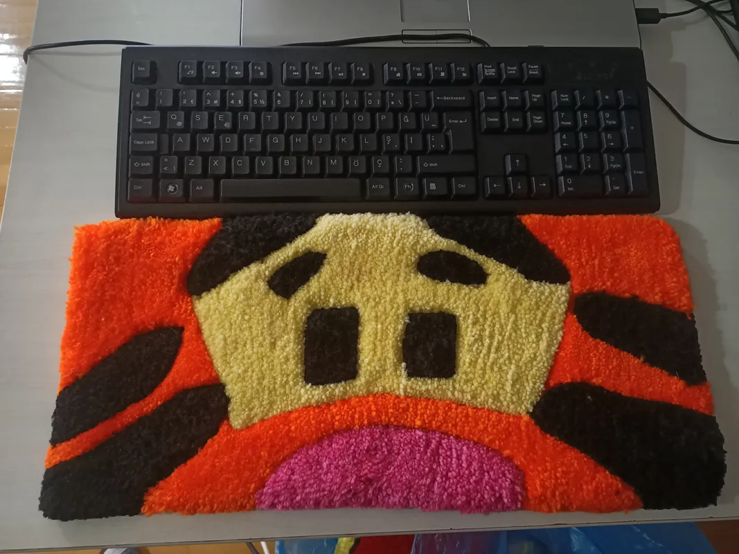 Winnie the Pooh Themed Computer Keyboard Rug Tufting Woven