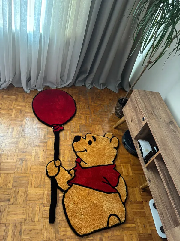 Hand-Woven Decorative Carpet with Winnie Characters