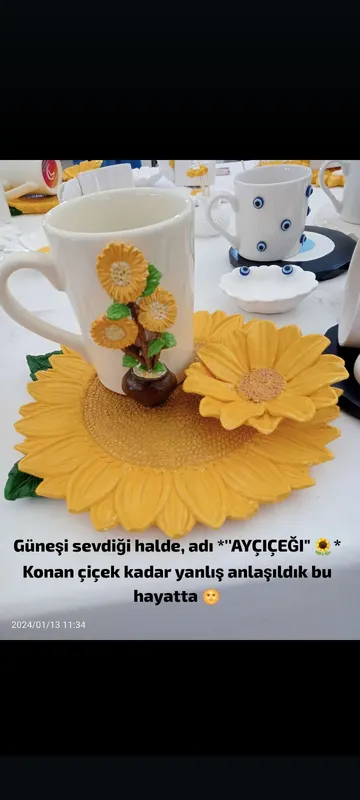 Single Person Set Consisting of Turkish Coffee Cup, Serving Tray and Turkish Delight Dispenser