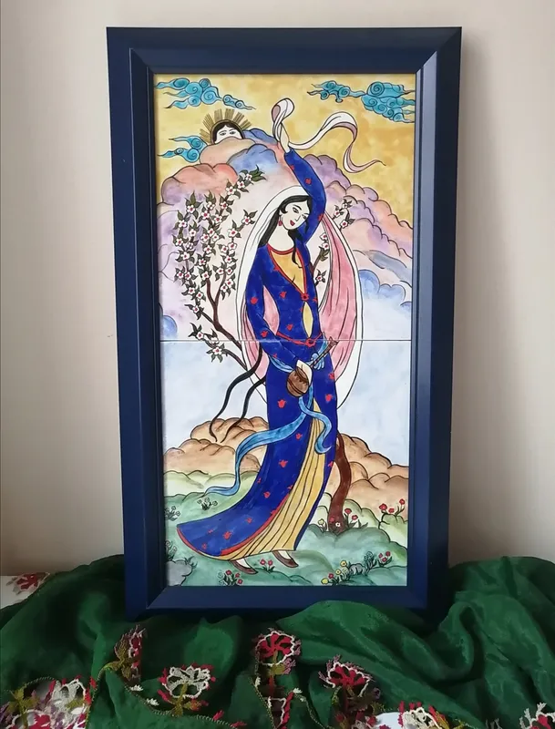 El Boyaması Çini Tablo 40x60 cm