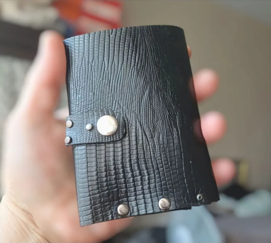 Black Genuine Leather Handmade Wallet
