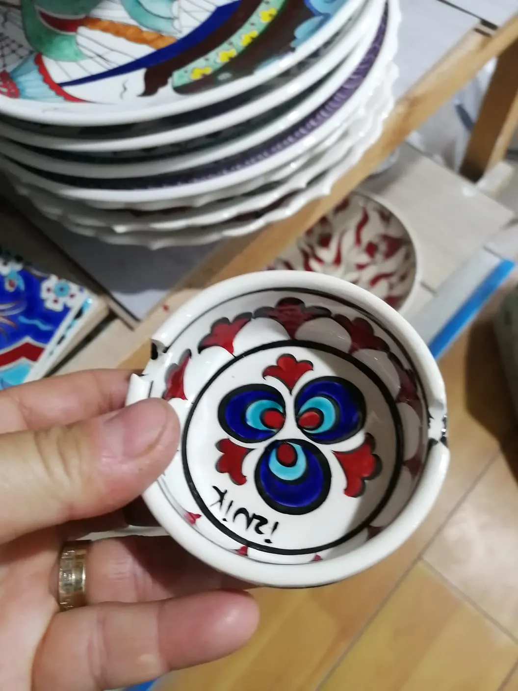 Patterned Handmade Iznik Tile Ashtray
