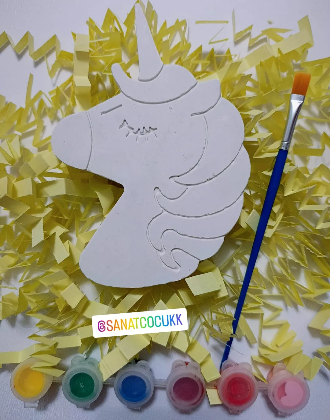 Unicorn Figürlü Alçı Boyama Seti