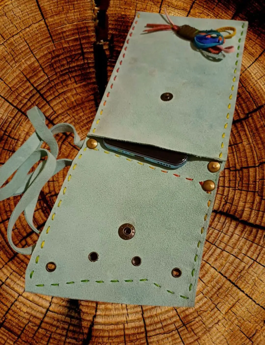 Handmade Colorful Leather Phone Bag – Original Design & All Leather