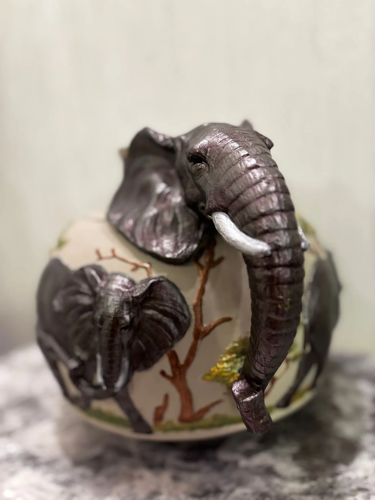 Handmade Elephant Ceramic Vase – Unique 3D Animal Themed Artistic Decor