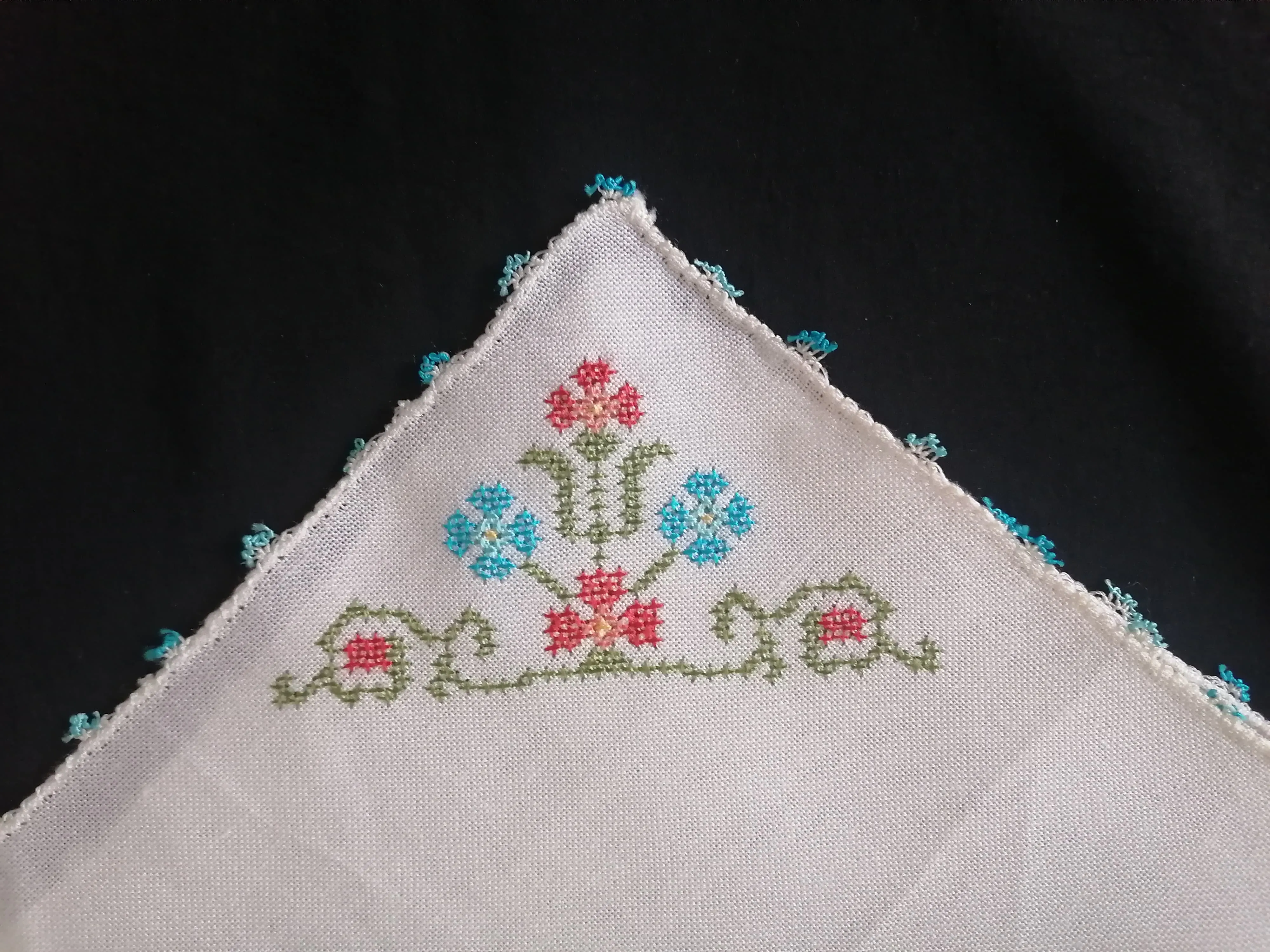Colorful Flower Embroidered Four-Piece Coffee Table Cloth Set