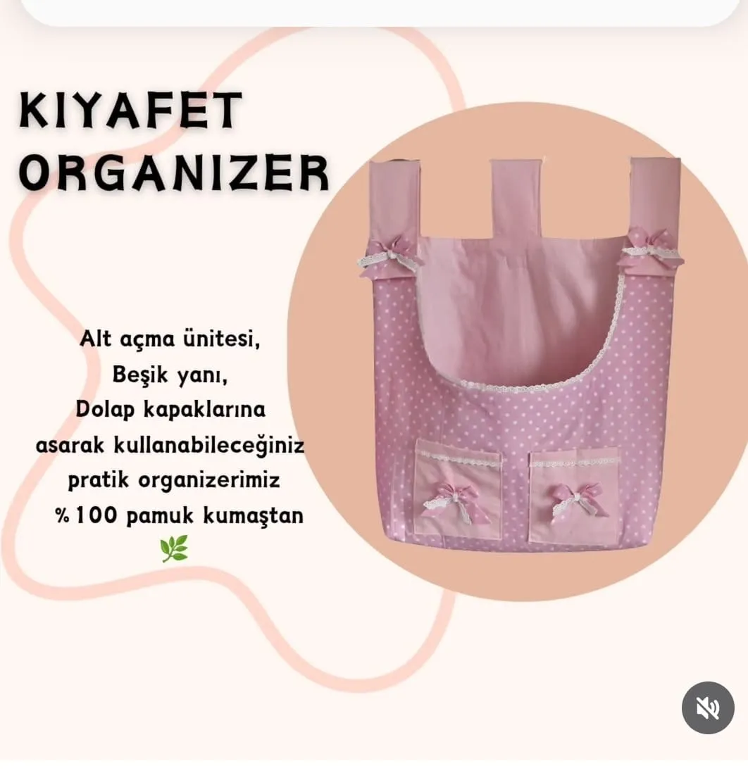 %100 Pamuk Poplin Kumaştan Kıyafet Organizeri – 45×35 cm