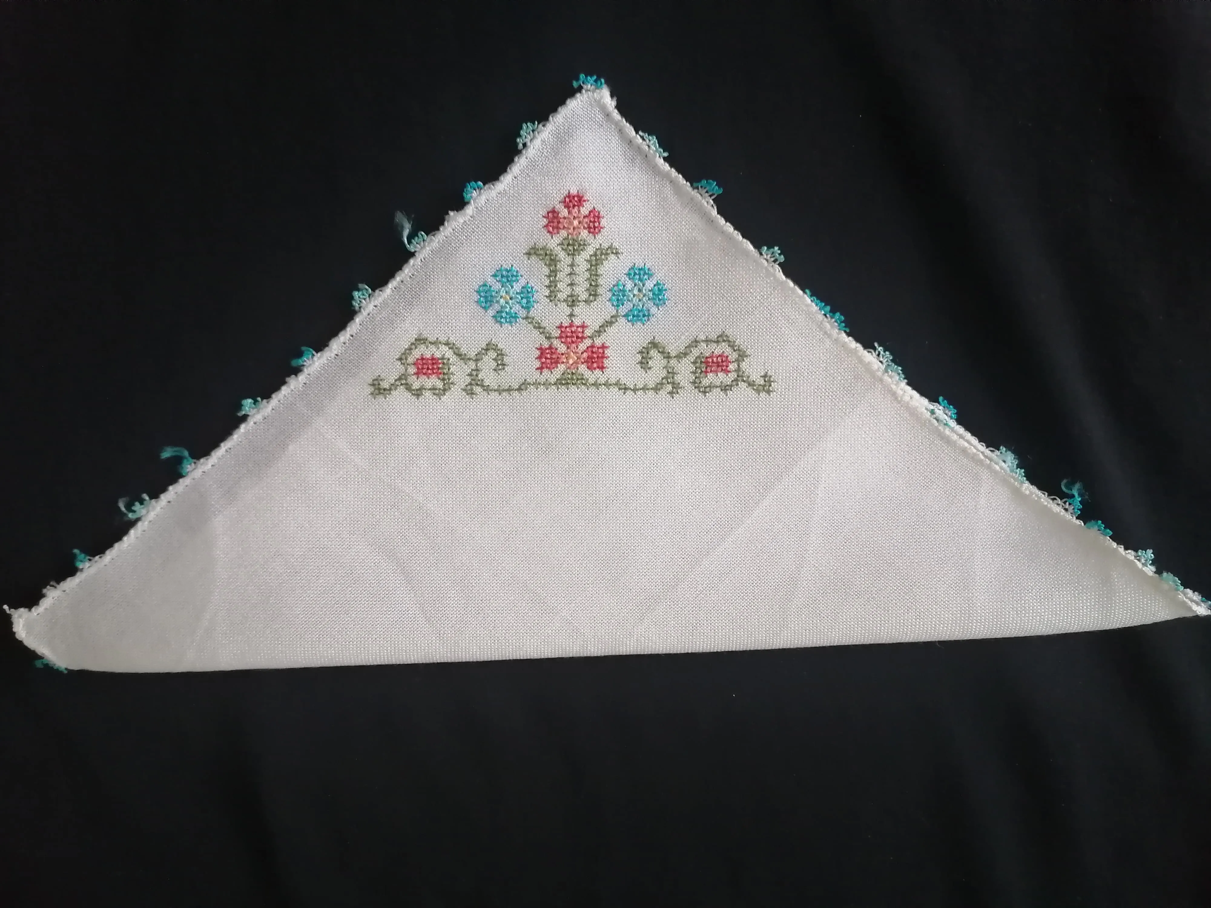 Colorful Flower Embroidered Four-Piece Coffee Table Cloth Set