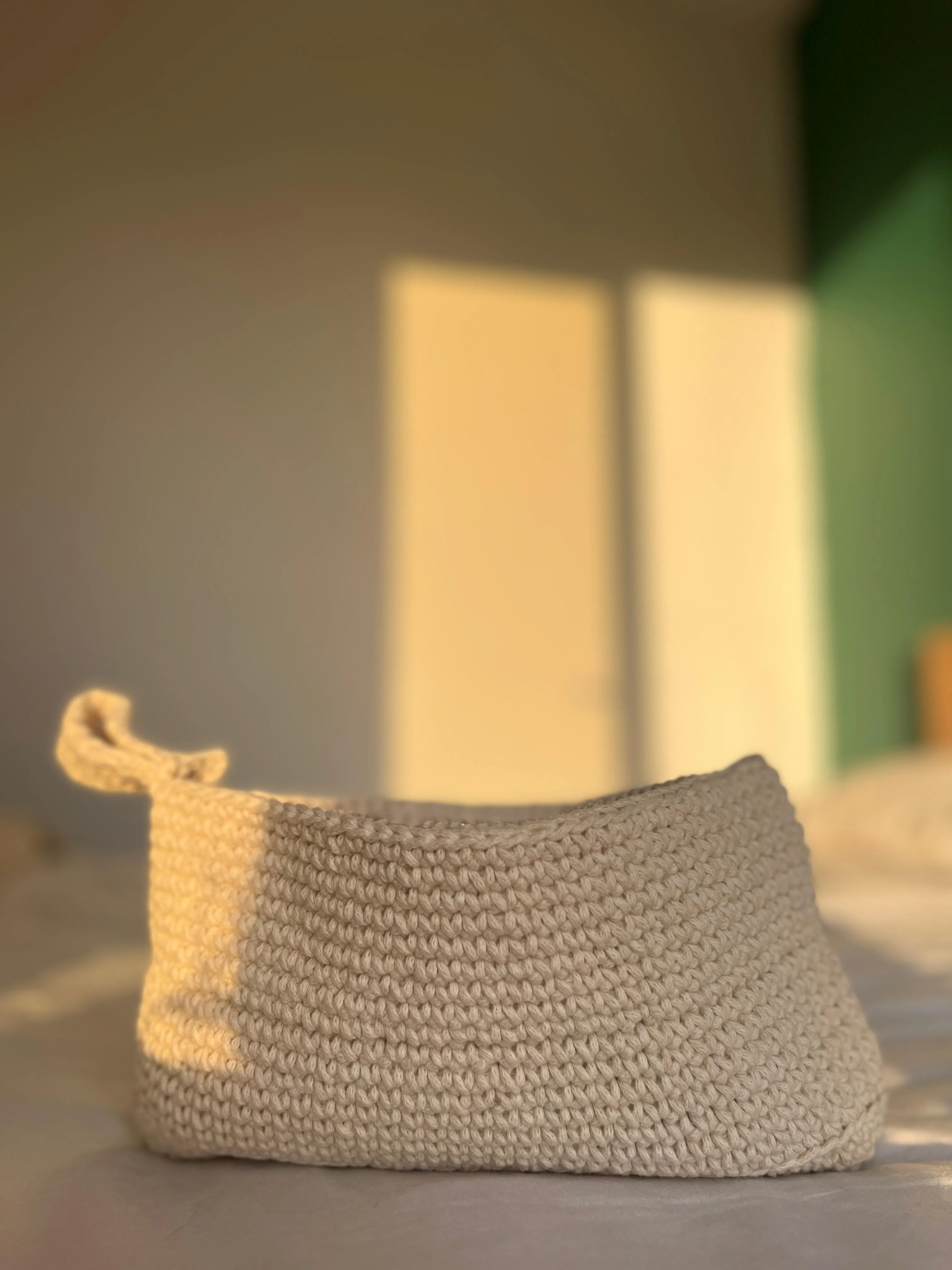 Summer Handbag Knitted with Fabric Rope