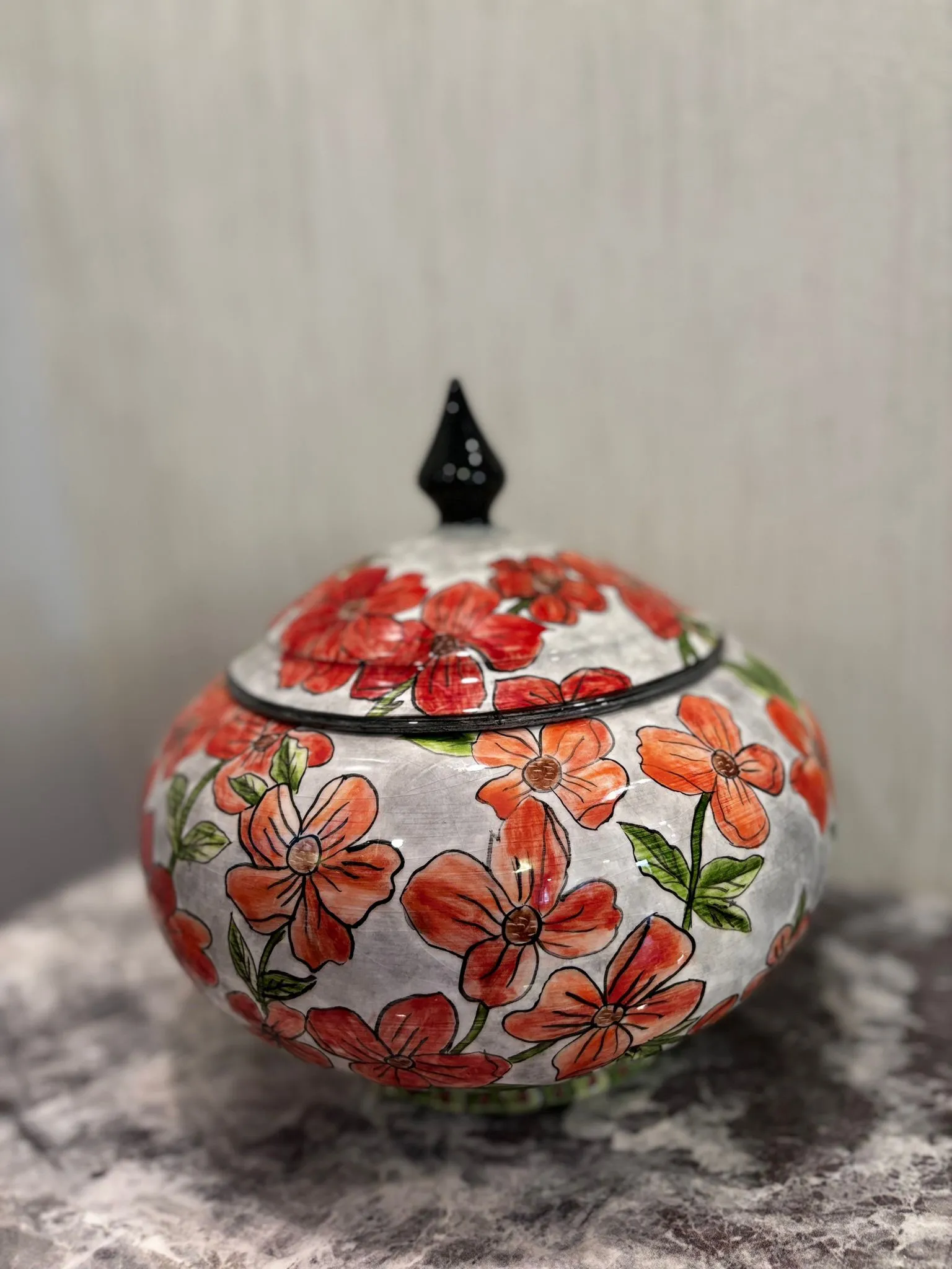 Unique Handmade Iznik Ceramic Jar