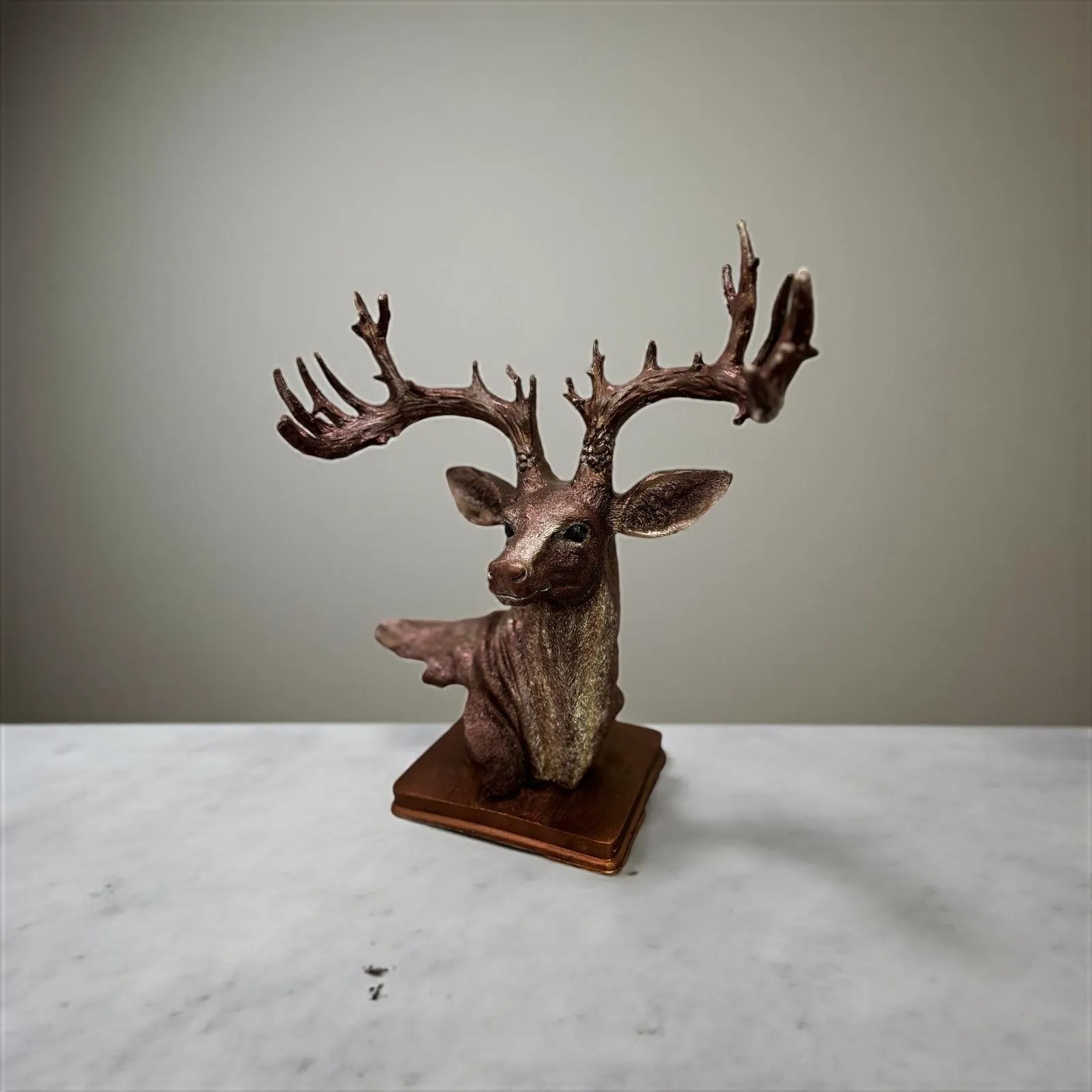 Handmade Copper Deer Statue – Vintage Brass Animal Figure