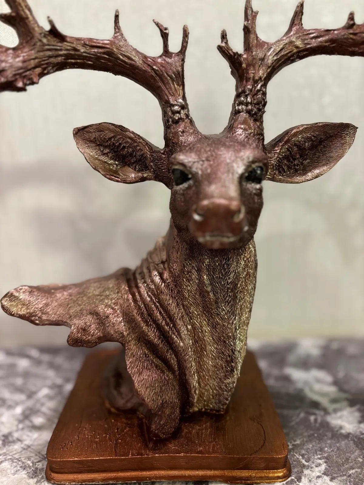 Handmade Copper Deer Statue – Vintage Brass Animal Figure