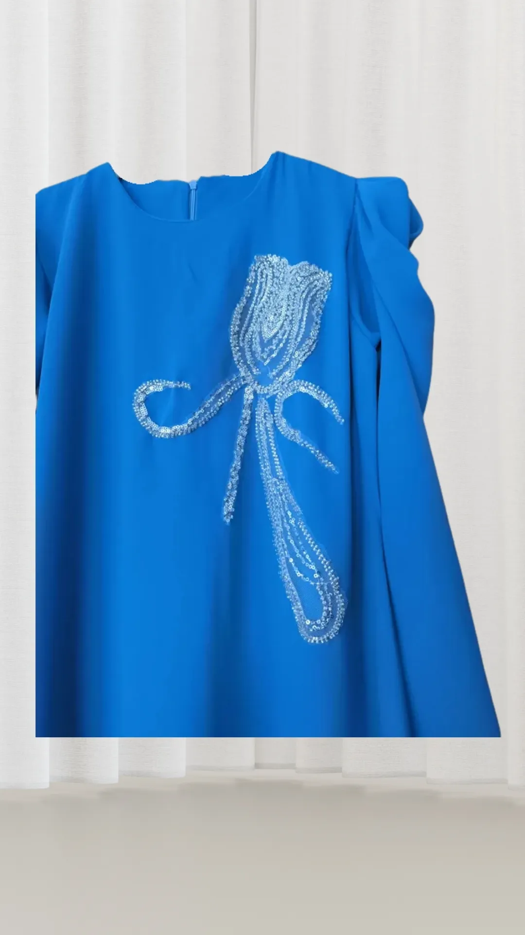 Evening Dress Purple Crepe Fabric with Stoned Lace Decoration, Compatible with Sizes 40-42