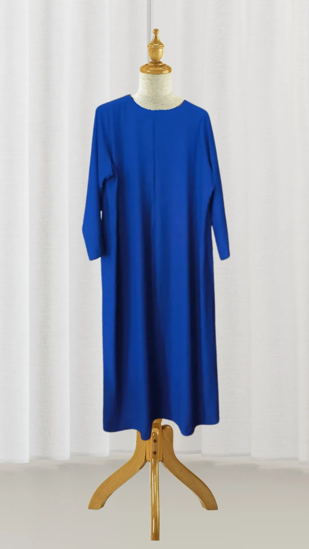 Blue Glittery Stone Crepe Evening Dress - Size 56/58
