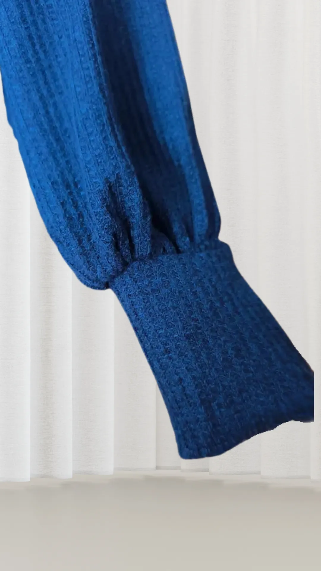 Knit Dress Blue Color 38-40 Size Compatible Soft Texture and Modern Cut