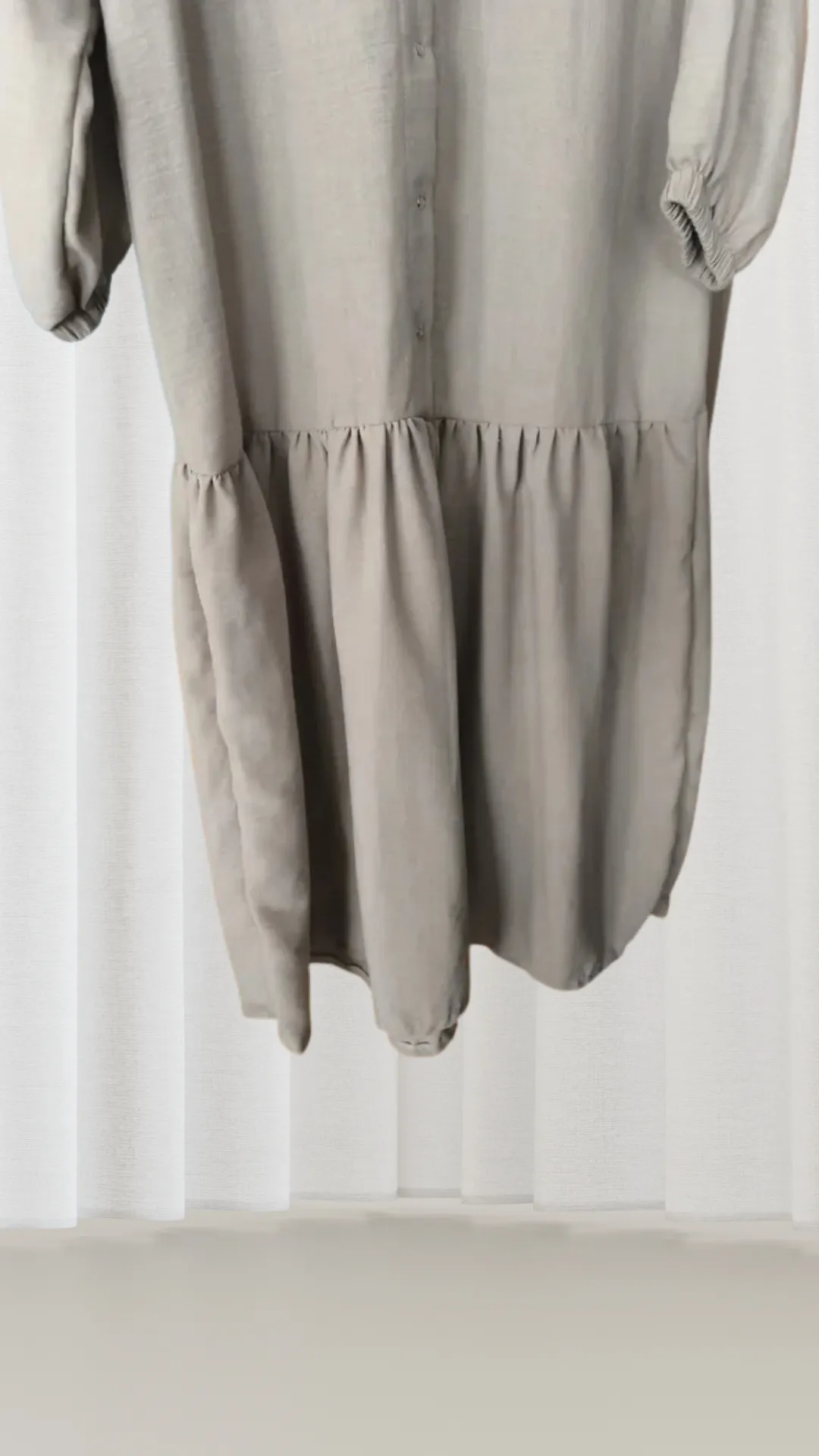 Long Sleeve Long Dress Light Brown Muslin Fabric 38-40 Size Compatible