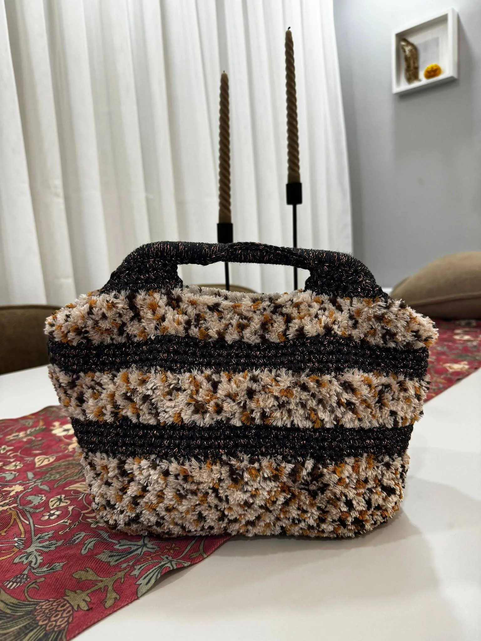 Furry Leopard Pattern Secret Scholarship Bag